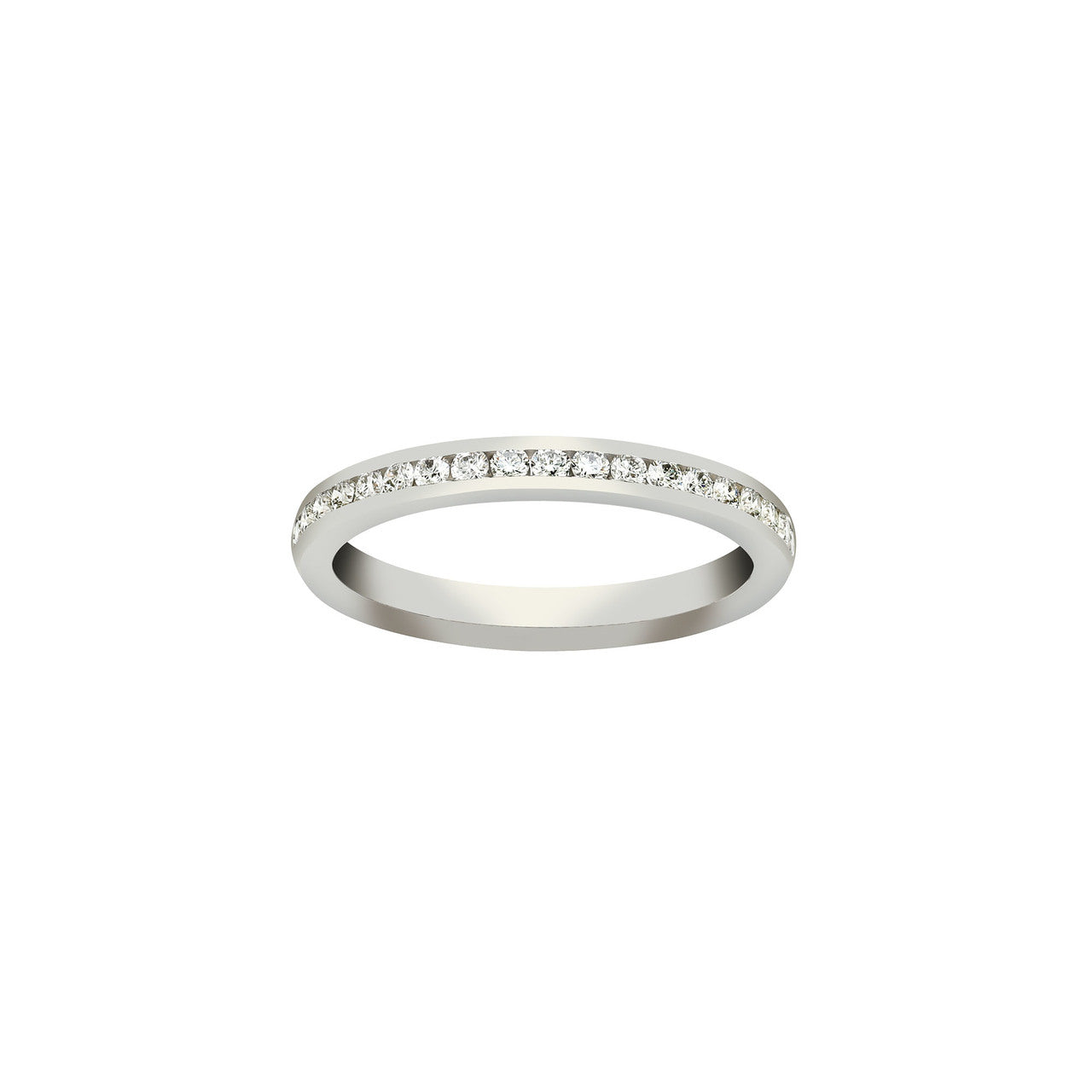 Fink's 18K White Gold Channel Set Diamond Wedding Band with Round Diamonds
